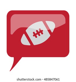 Red speech bubble with white American Football icon on white background