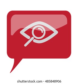 Red speech bubble with white Observation icon on white background