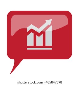 Red speech bubble with white Trend icon on white background