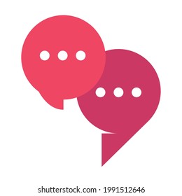 red speech bubbles communication icons