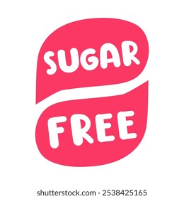 Red speech bubbles. Sugar free. Badge about healthy food. Illustration.