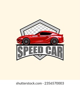 coche de velocidad roja bueno para el logotipo
