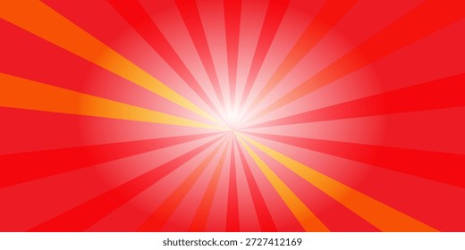 Líneas de velocidad rojas en estilo pop art brillante. Rayas amarillas, rojas y anaranjadas que irradian desde el centro, creando una emocionante apariencia de acción de superhéroes.