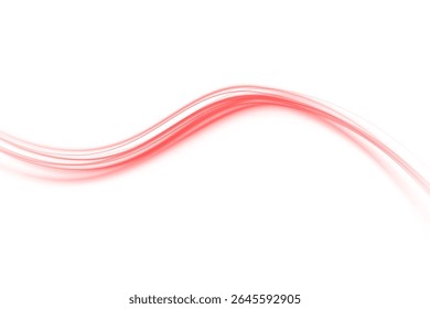 Red Speed Motion Lines, Fast Light Streaks, Dynamic Energy Flow, Horizontal Red Rays, Glowing Streaks on Transparent Background, High-Speed Effect, Racing Motion Blur, Vector Light Trail PNG