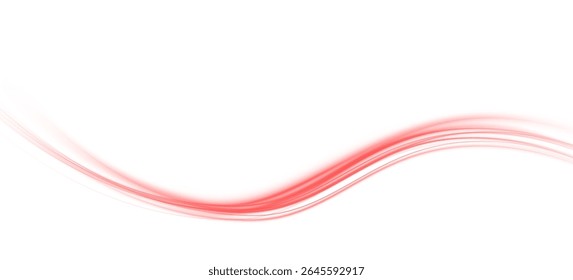 Red Speed Motion Lines, Fast Light Streaks, Dynamic Energy Flow, Horizontal Red Rays, Glowing Streaks on Transparent Background, High-Speed Effect, Racing Motion Blur, Vector Light Trail PNG