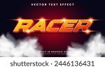 Red Speed Racer editable text effect with modern style