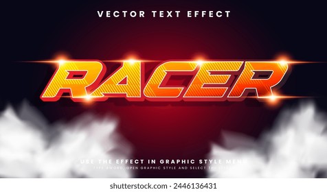 Red Speed Racer editable text effect with modern style