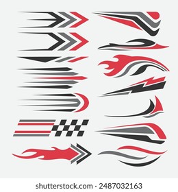 Red Speed Racing Sticker Vector Illustration