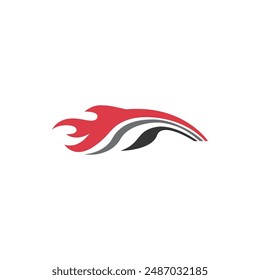 Red Speed Racing Sticker Vector Illustration