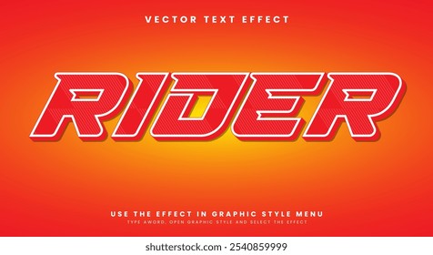 Red Speed Rider efeito de texto editável Modelo com estilo moderno