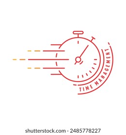 red speedometer concept. time management and speedometer symbol. speed dial symbol