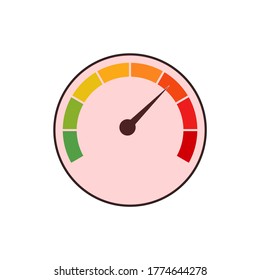 red speedometer icon, vector illustration
