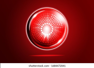 Esfera roja de la tecnología vitamínica colágeno ilustración vectorial