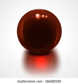  Red sphere isolated on white. Vector illustration for your design.