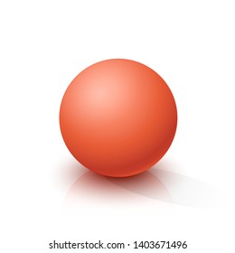 Red sphere on a white background. Vector illustration