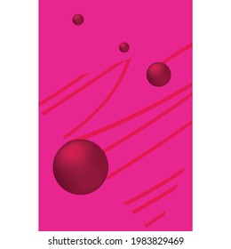 Red spheres on pink background, vector