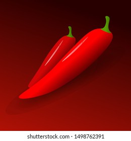Red and spicy pepper, with dark background