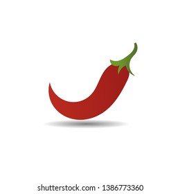red spicy pepper. Isolated on white background Vector illustration