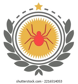 The Red Spider icon edit logo with Leaf and Star background wallpaper silhouette simple design template