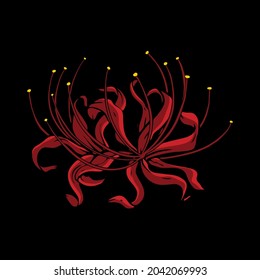 Red Spider Lily Flower Vector Illustration svg