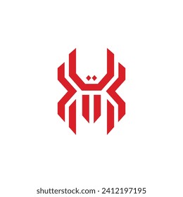 Red spider logotype template vector icon illustration design