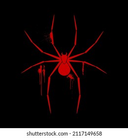 red spider silhouette illustration vector