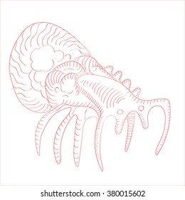 Red spider vector sketch