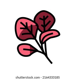 roter Spinatfarbensymbol, Vektorgrafik. rotes Spinatzeichen. einzelne Symbolillustration