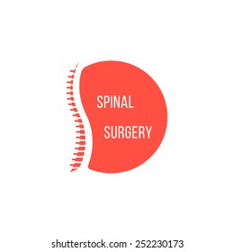 red spinal surgery icon. concept of scoliosis, analysis ridge, cure ache,  preventive therapy. isolated on white background. flat style modern silhouette logotype design vector illustration