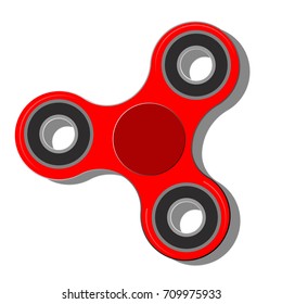 Red spinner icon on white background with shadow below