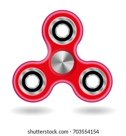 red spinner on white background with shadows vector icon