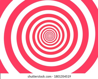 Red spiral background. Swirl, circular shape on white background. Vector illustration