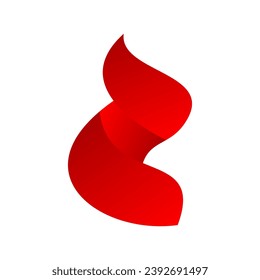 Red spiral fire flame burning vector logo icon design