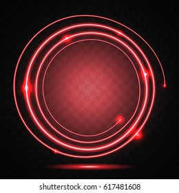 Red spiral glowing in the dark