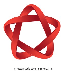 Red spiral on a white background 3D