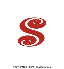 red spiral s letter logo icon vector