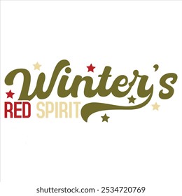 WINTER’S RED SPIRIT  CHRISTMAS T-SHIRT DESIGN