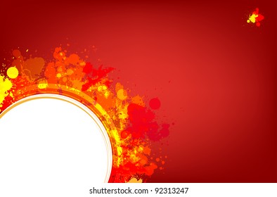 Red splash vector background with place for text