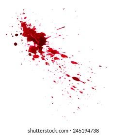 Red splatter isolated. Vector