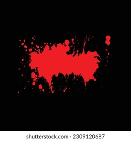 A red splatter on a black background