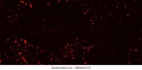 Las salpicaduras rojas y las manchas crean un llamativo patrón abstracto sobre un fondo oscuro, evocando una sensación de energía dinámica y una estética audaz y moderna con una textura afligida