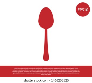 Red Spoon icon isolated on white background. Cooking utensil. Cutlery sign.  Vector Illustration