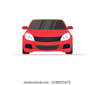 Red sport car front view stock illustration