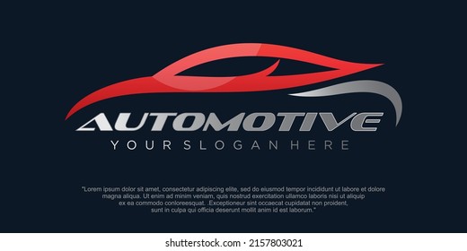 Rotes Logo für Sportwagen Vektorsymbol mit kreativem, modernem Konzept