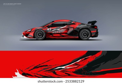 Red Sport car Racing Auto wrap livery Auto wrap livery design vektor datei eps 10 mit druckbare datei unten