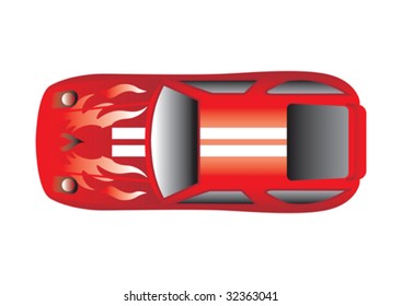 Red sport car top vector illustration