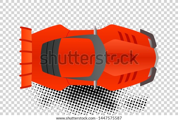 Red sport car top view\
vector illustration. Flat design auto. Illustration for transport\
concepts, car infographic, icons or web design. Delivery\
automobile.