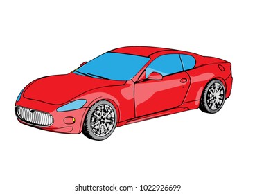 red sport car vector