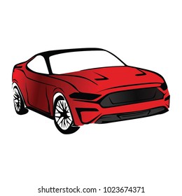 RED SPORT CAR, VECTOR
