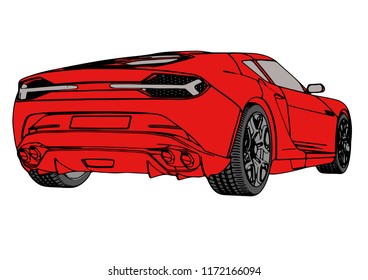 red sport car vector